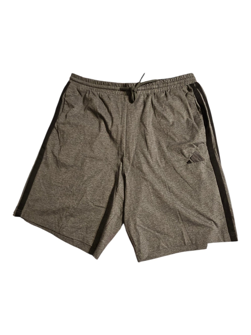 adidas Men's Gray Athletic Shorts with Black Side Stripes